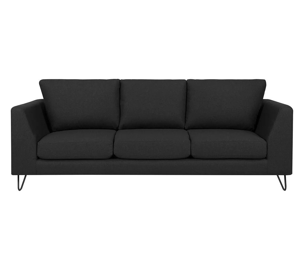 Sofá 3 cuerpos Yoco pata negra - Negro