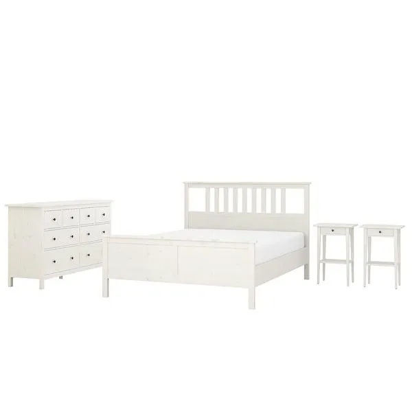 Muebles para recámara, 3 piezas, tinte blanco,