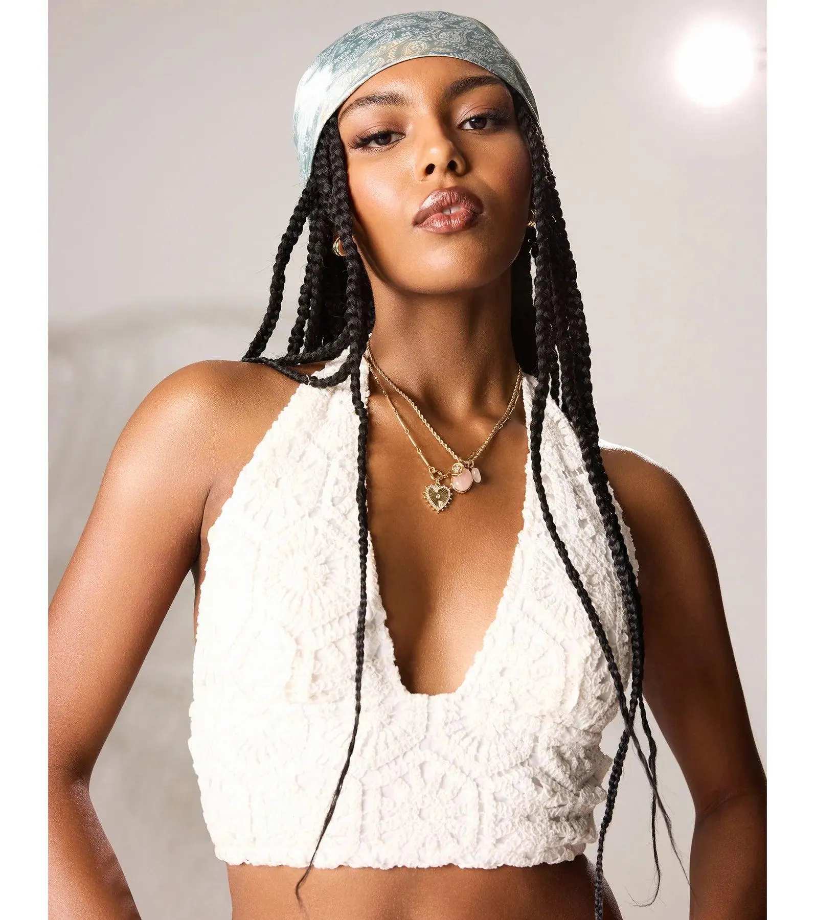 Get The Look Crochet Halter Crop Top