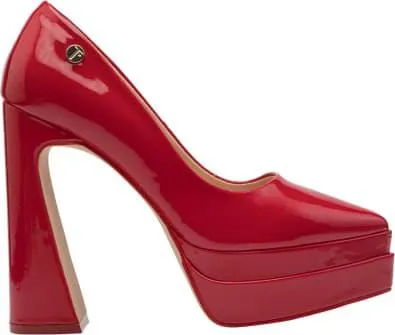 zapato puntal doble plataforma tacón ancho