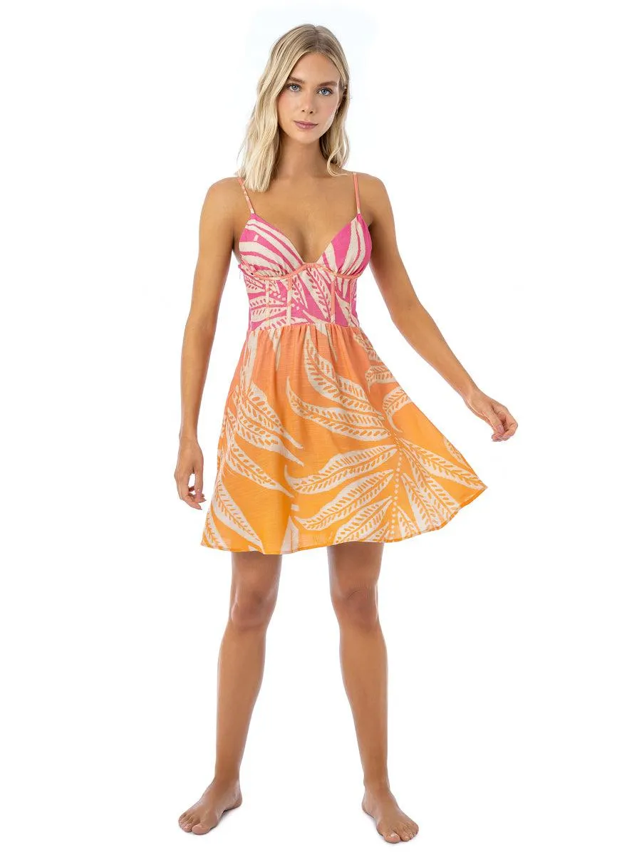 Ombre Foliage Brielle Short Dress