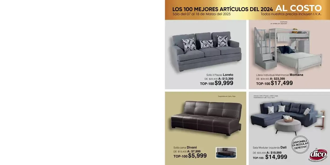 Catálogo de Muebles Dico Top 100 Centro 2025 7 de marzo al 18 de marzo 2025 - Pagina 25