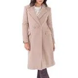 Shyla, Abrigo de Doble Botonadura con Bolsas Estilizadas para Dama, Color Arena, Varias Tallas