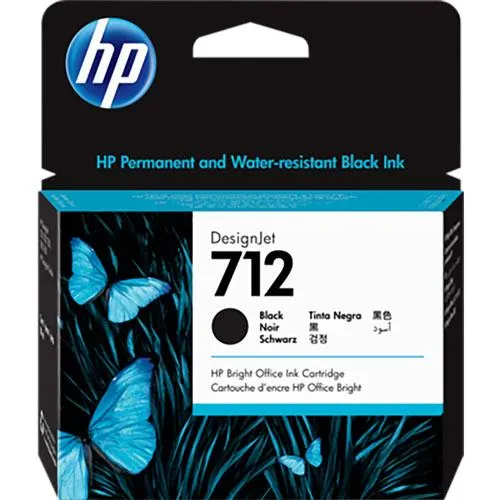 Cartucho para plotter HP 712 para modelos para modelos DesignJet T250,T650,T210 negro con 80ml