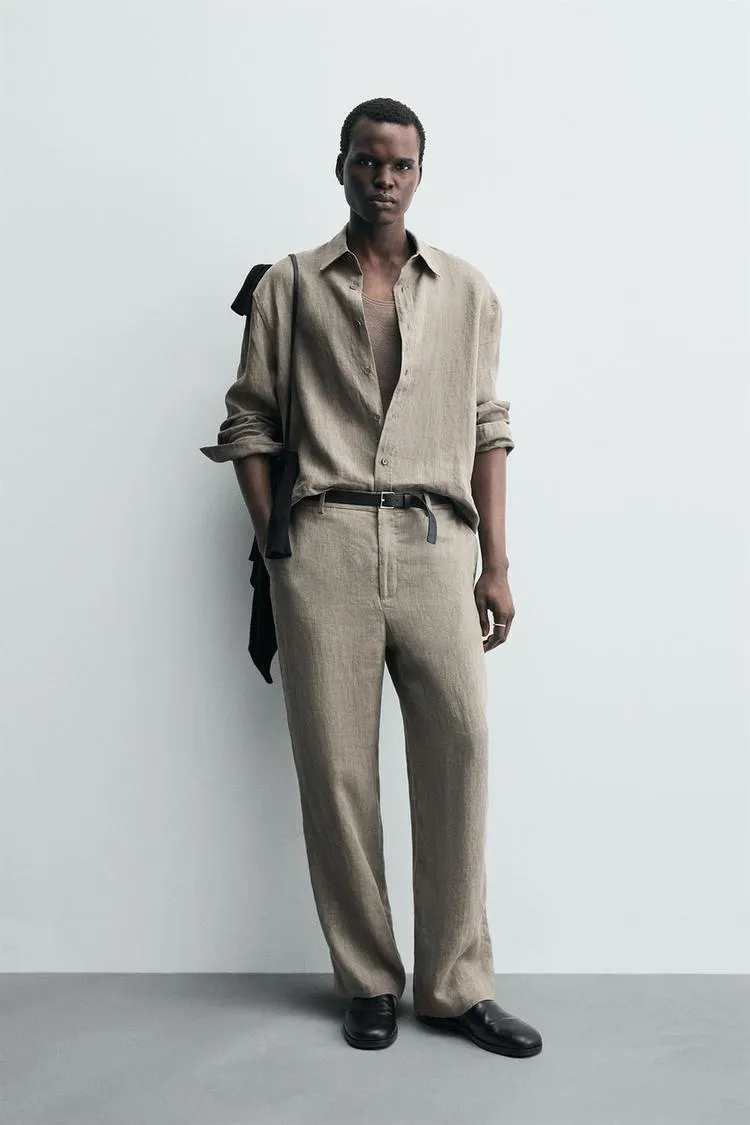 CAMISA 100% LINO LAVADO