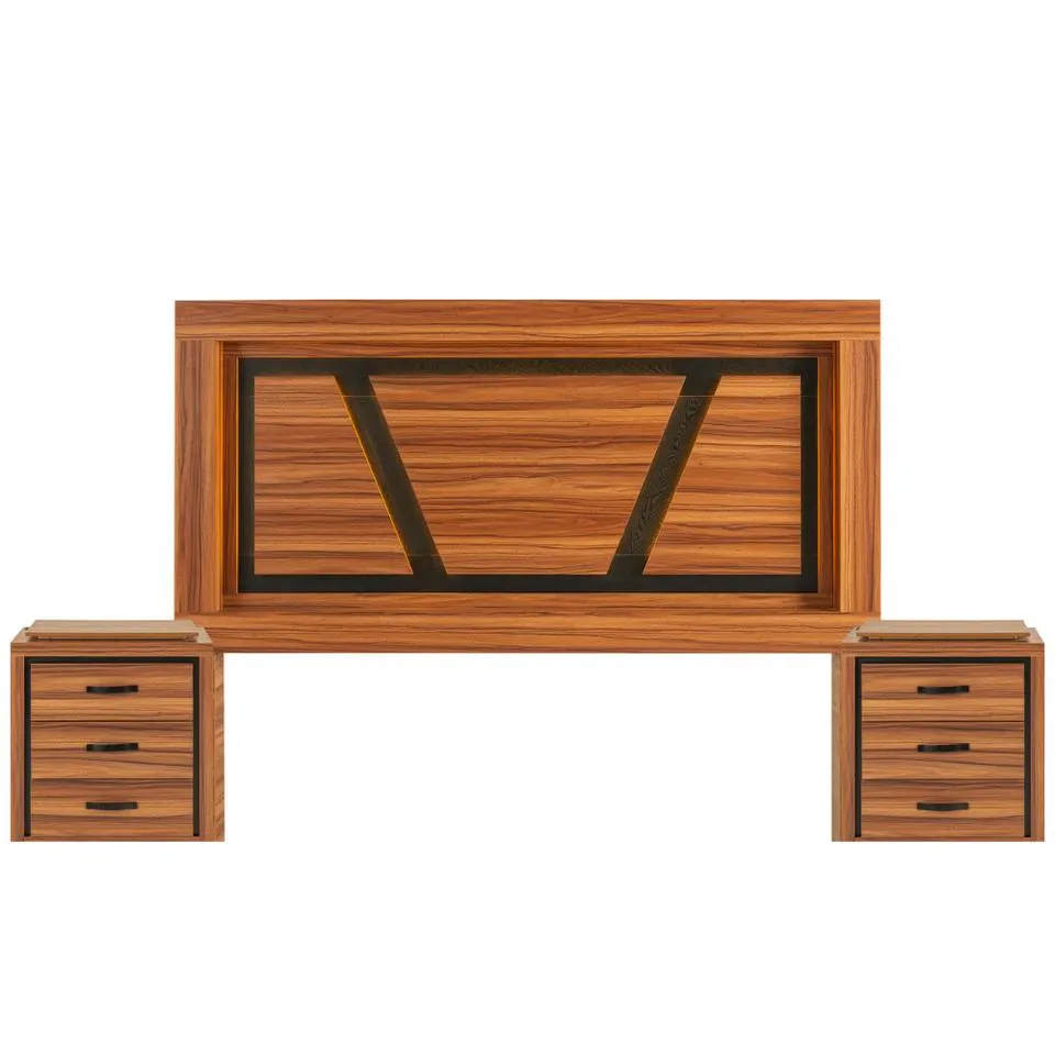 Cabecera con 2 burós Lorvia - Nogal