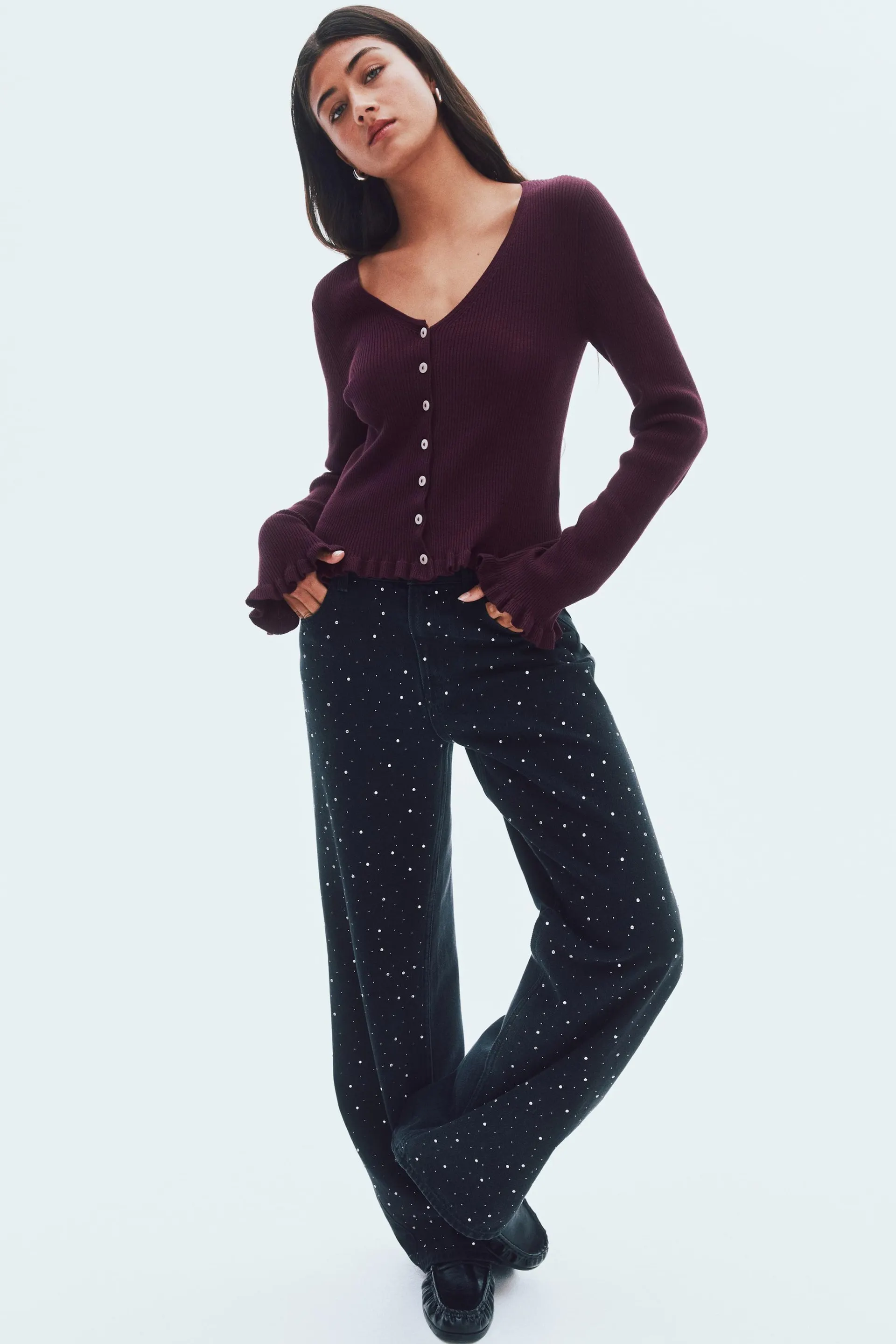 Cárdigan con olanes