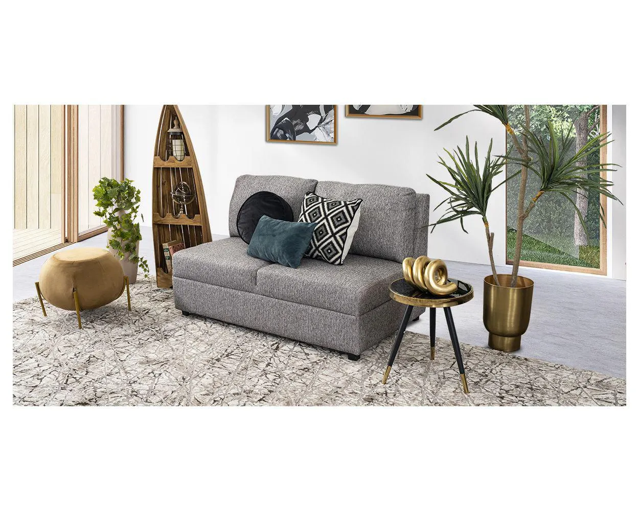 Sofá 2 Plazas Gea Sirius Acero