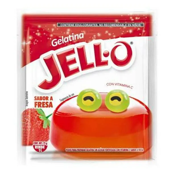 Polvo para preparar gelatina Jello sabor fresa 25 g