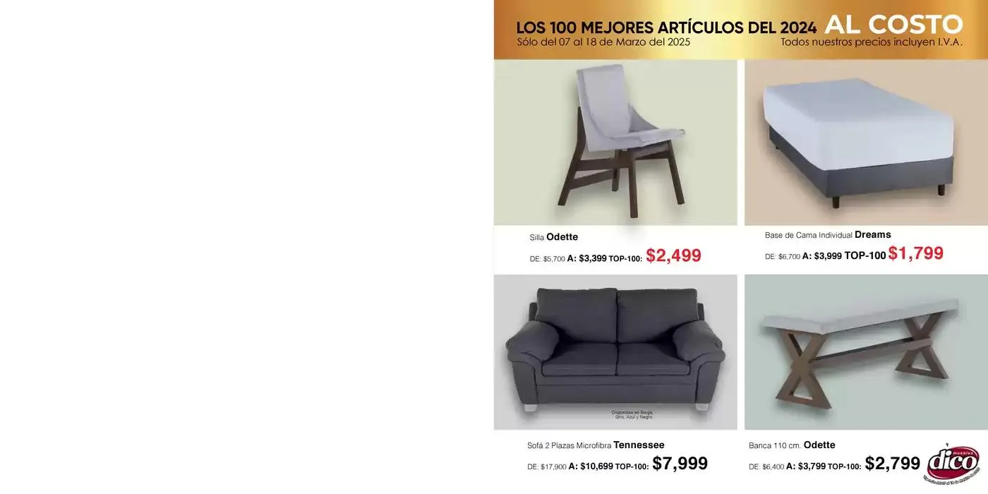 Catálogo de Muebles Dico Top 100 Centro 2025 7 de marzo al 18 de marzo 2025 - Pagina 9