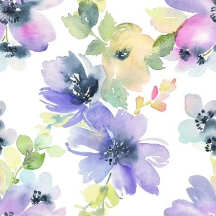 Loneta Italiana Flor Chica Azul Marino