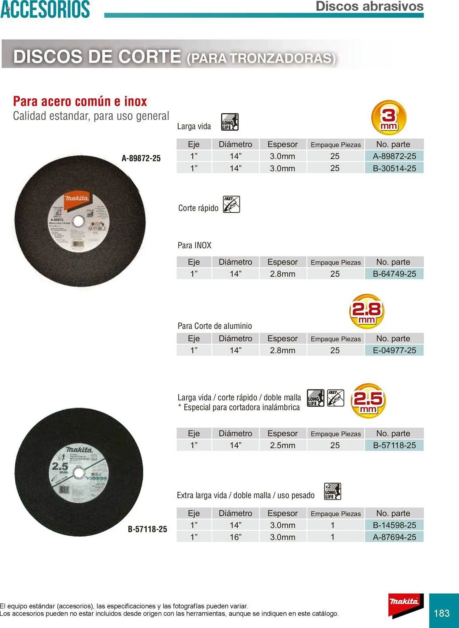 Catálogo de Catálogo Makita 8 de julio al 31 de diciembre 2025 - Pagina 183