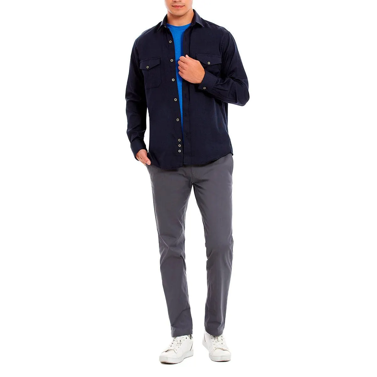 Camisa Manga Larga | Azul Marino | Corte Regular