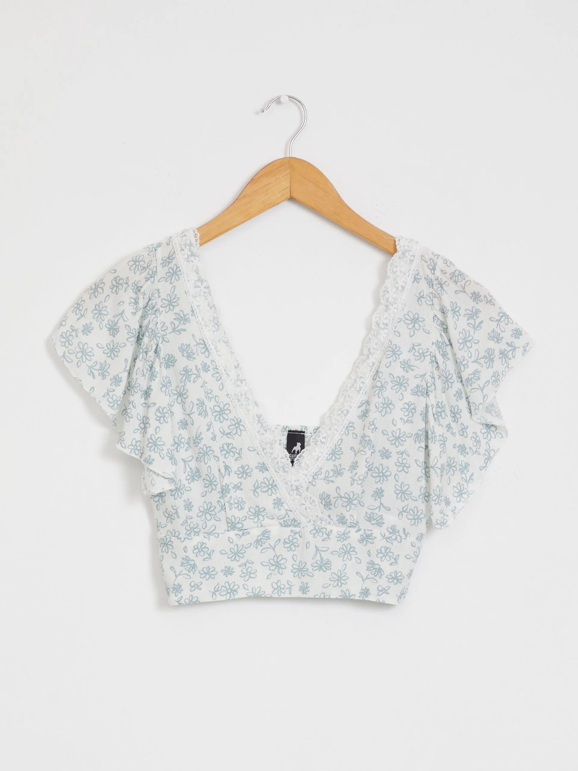 Blusa Cruzada Estampado Floral Blanca