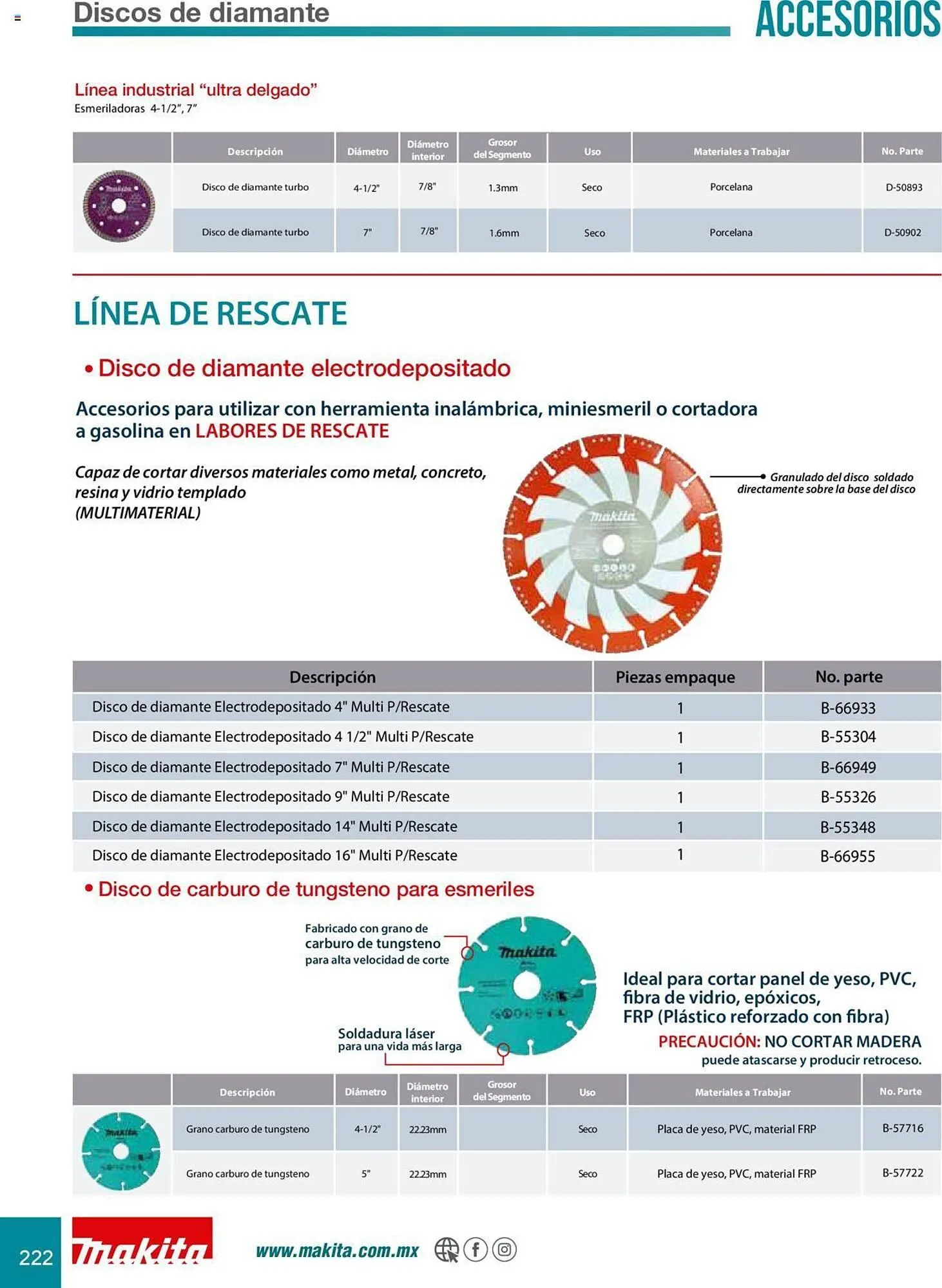 Catálogo de Catálogo Makita 8 de julio al 31 de diciembre 2025 - Pagina 222