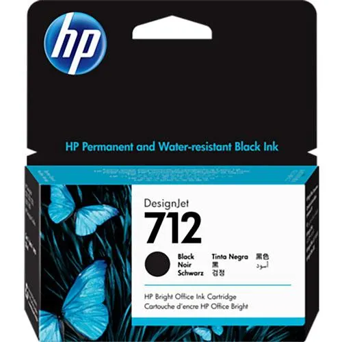 Cartucho para plotter HP 712 para modelos para modelos DesignJet T250,T650,T210 negro con 29ml
