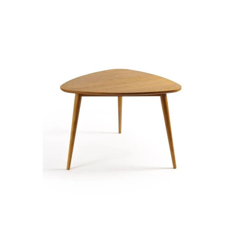 Jimmy [Triangle] - Mesa de comedor triangular estilo retro madera de encino 3 personas