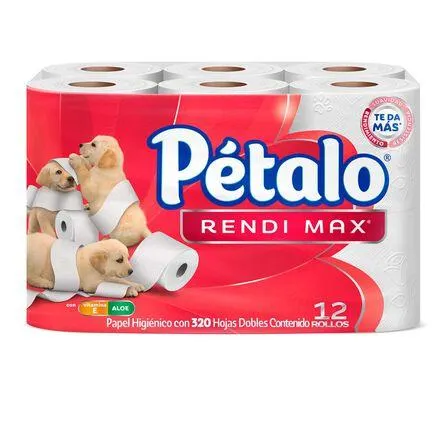 Papel Higiénico Petalo Rendimax 12 Rollos de 320 Hojas