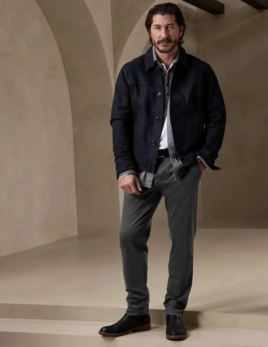 Pantalón slim de algodón para hombre