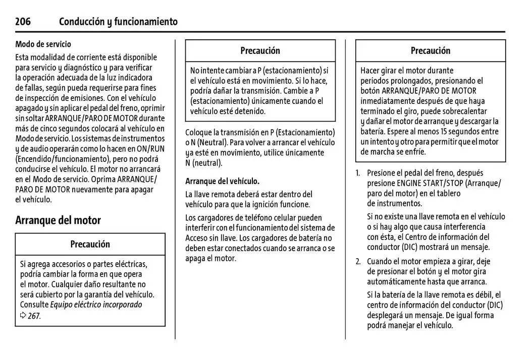Catálogo de Chevrolet Corvette Stingray Manual del propietario 22 de enero al 31 de diciembre 2025 - Pagina 207