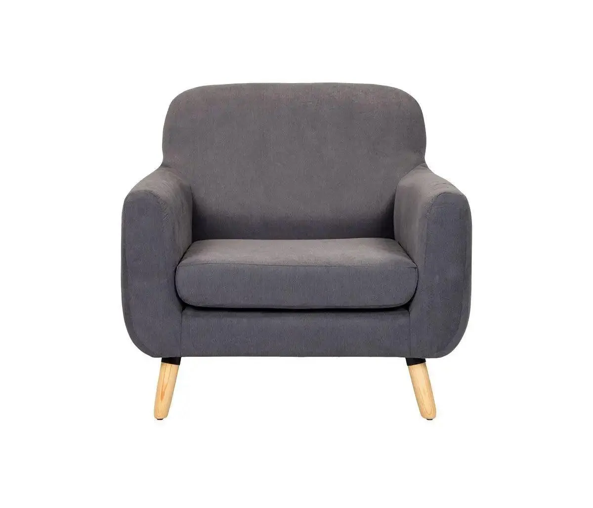 Sillón Jitotol pata encino - Gris oscuro