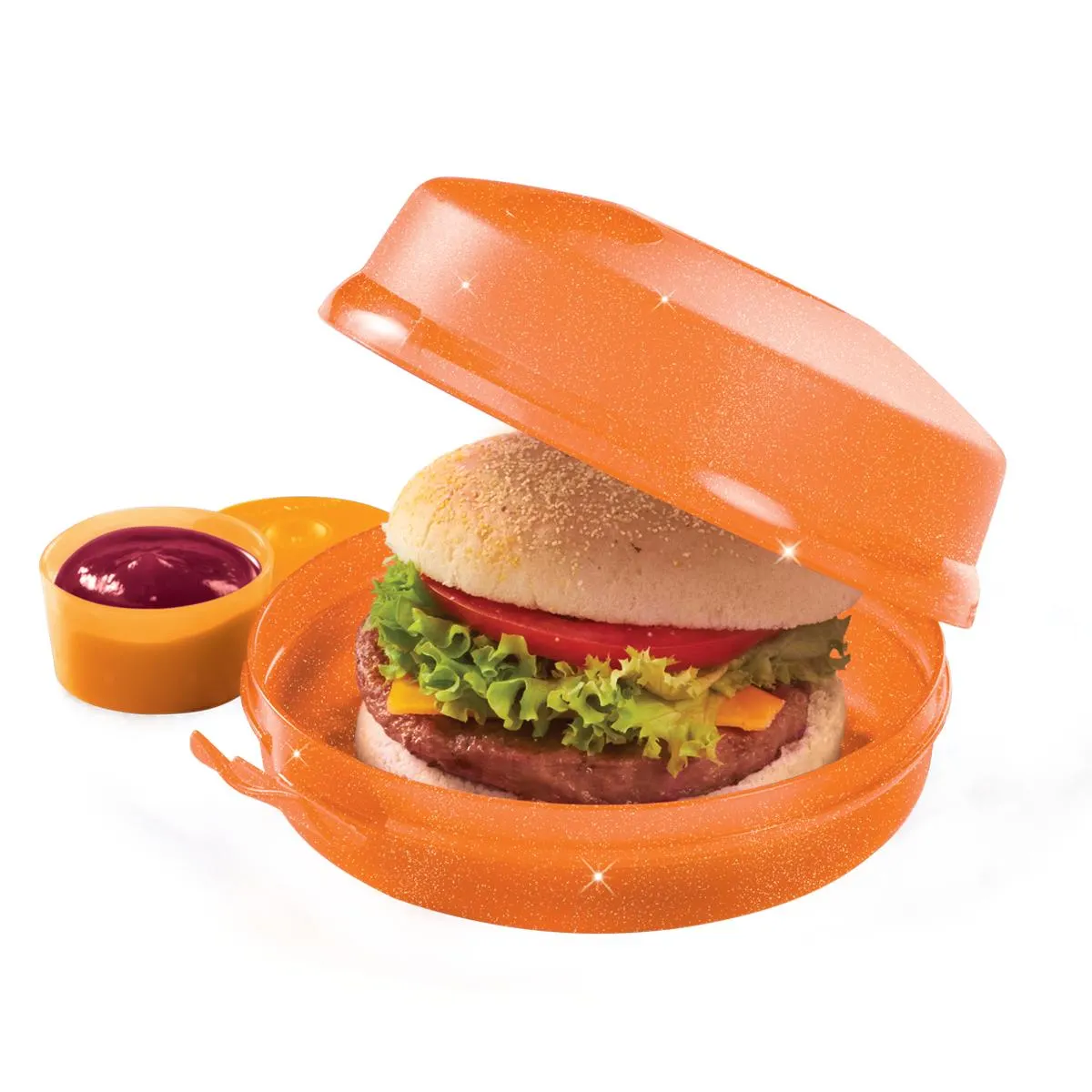 Recipiente para hamburquesa con Dip Tupperware (2 pzas)