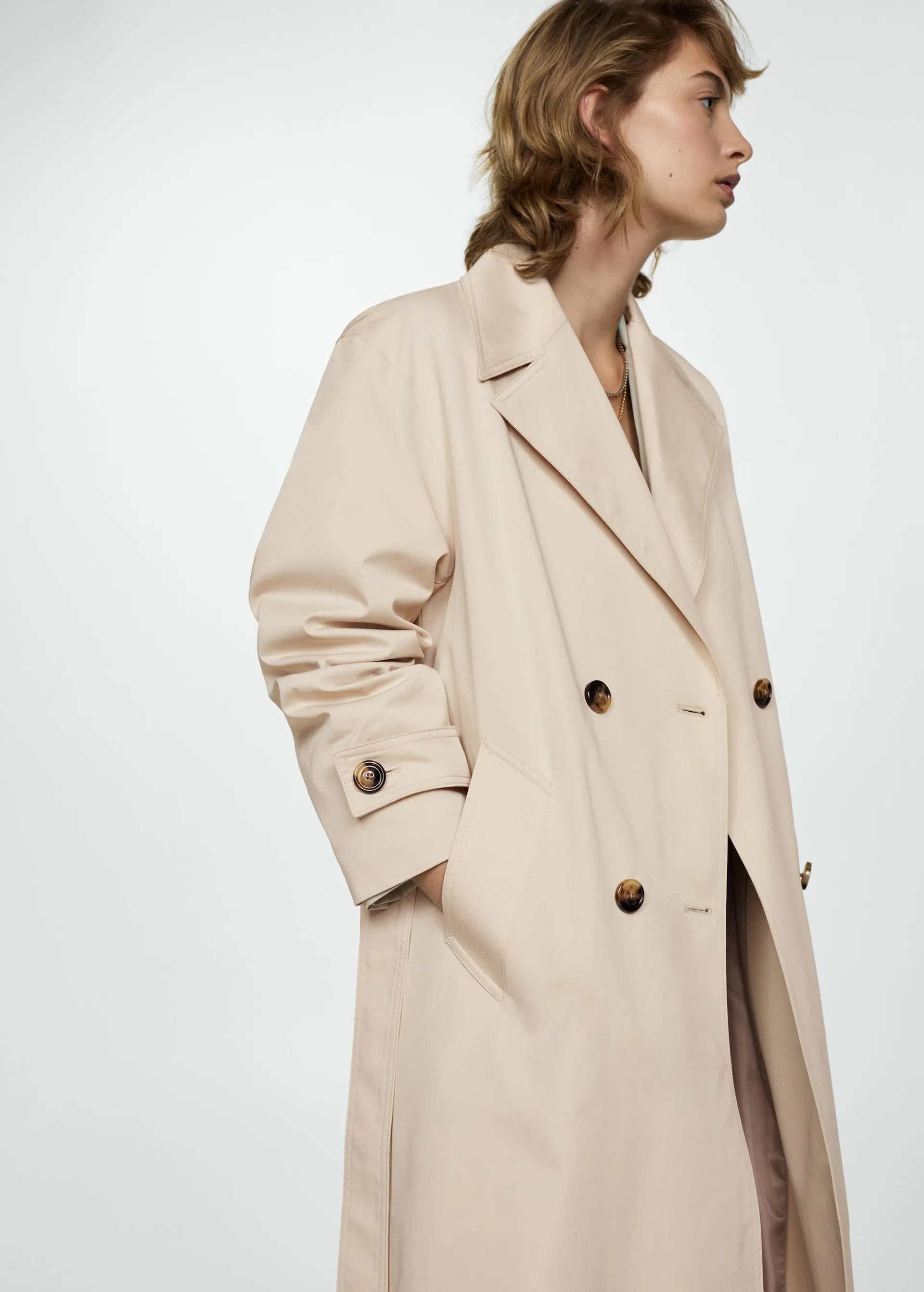 Double-button trench coat