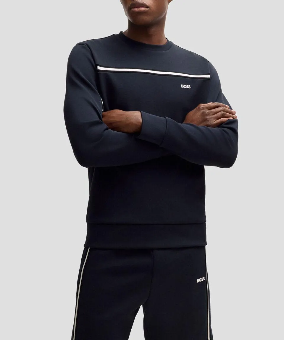 Sudadera regular fit de algodón con apliques de cinta Hombre