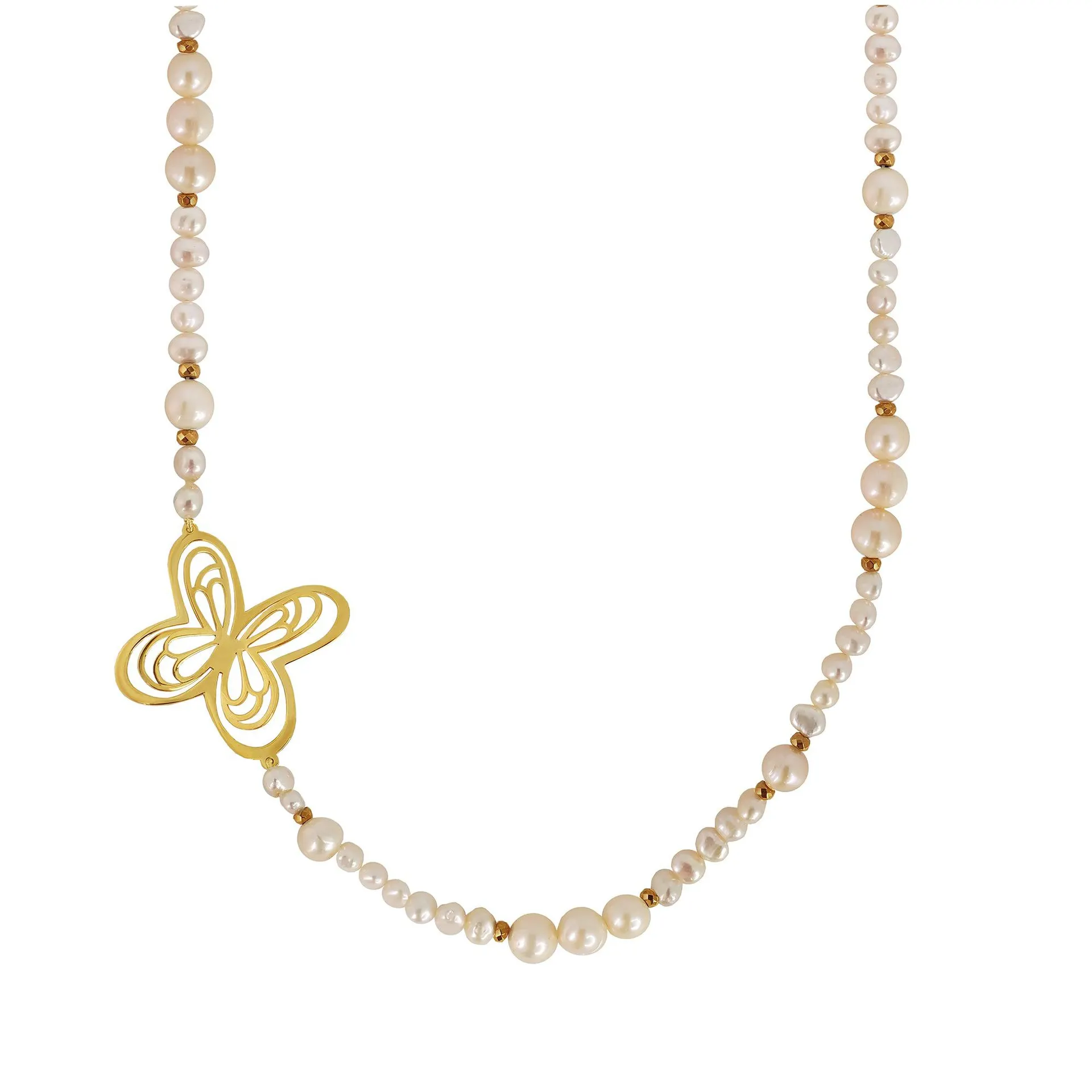 Tanya Moss Collar Aurora Con Perla Rosa Dorado