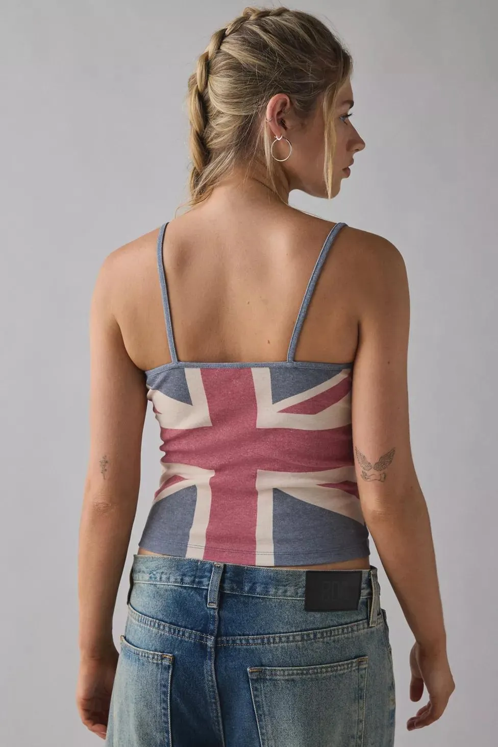 Union Jack Graphic Scoop Neck Tank Top