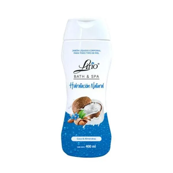 Jabón líquido corporal Lirio bath & spa coco almendra 400 ml