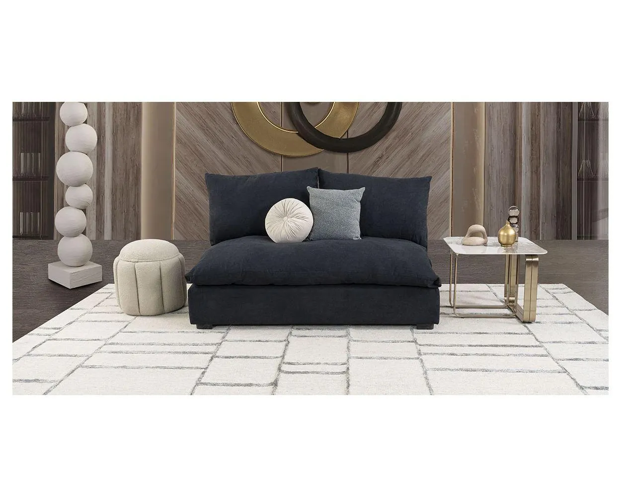 Sofá 2 Plazas Cotton CL Negro