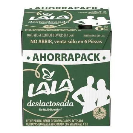 Leche Lala Deslactosada 6 piezas de 1 Litro c/u
