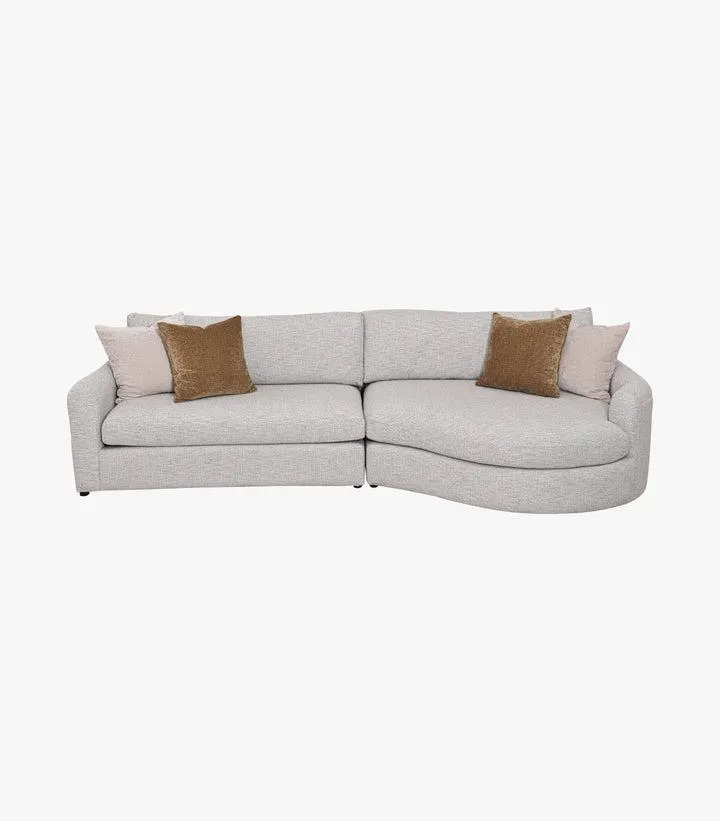 Love Seat Cardiff de tela color gris