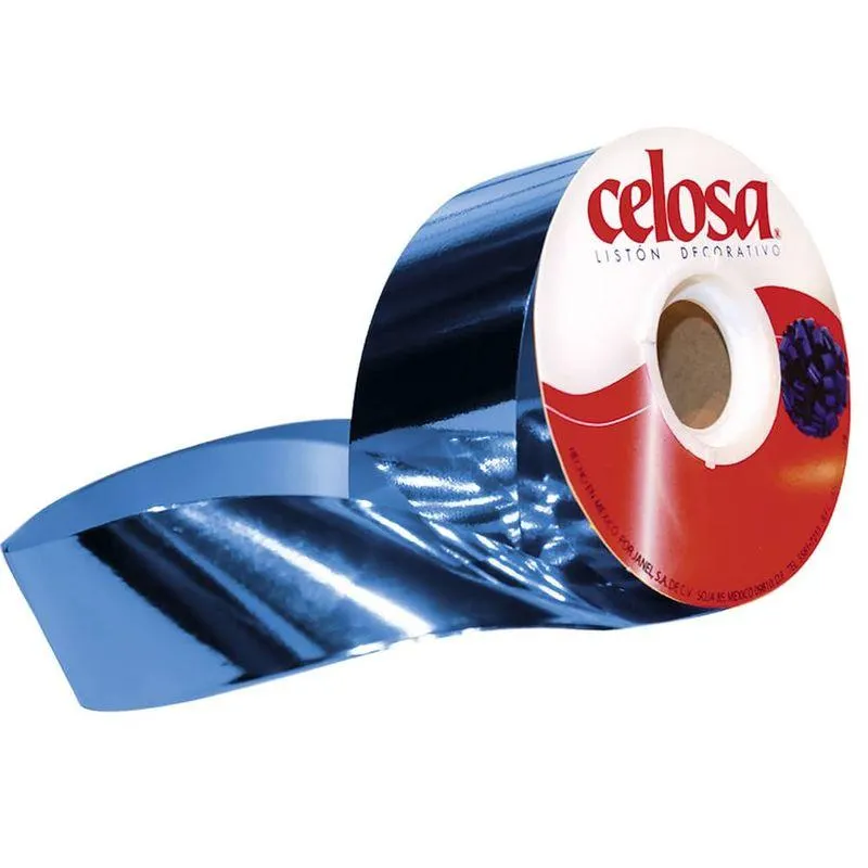 Cinta para Moño Número 9 Metálico 50 m Azul Rey de .8 Celosa