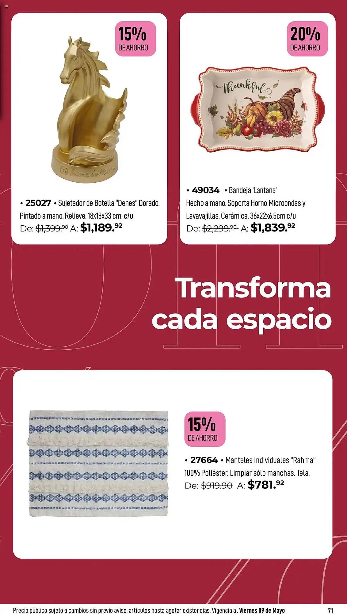 Catálogo de Catálogo Home Interiors 22 de abril al 9 de mayo 2025 - Pagina 71