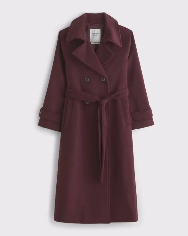 A&F Carrie Wool-Blend Trench Coat