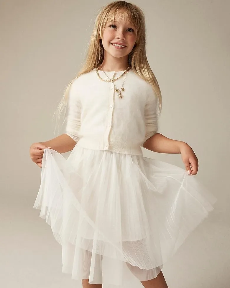 Girls' brushed cashmere cardigan