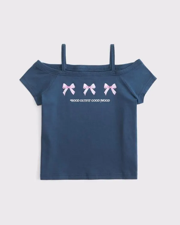 off-the-shoulder graphic tee