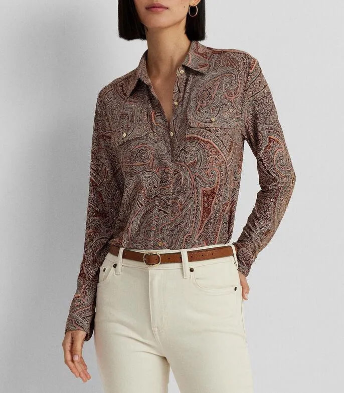 Camisa estampada con manga larga Mujer