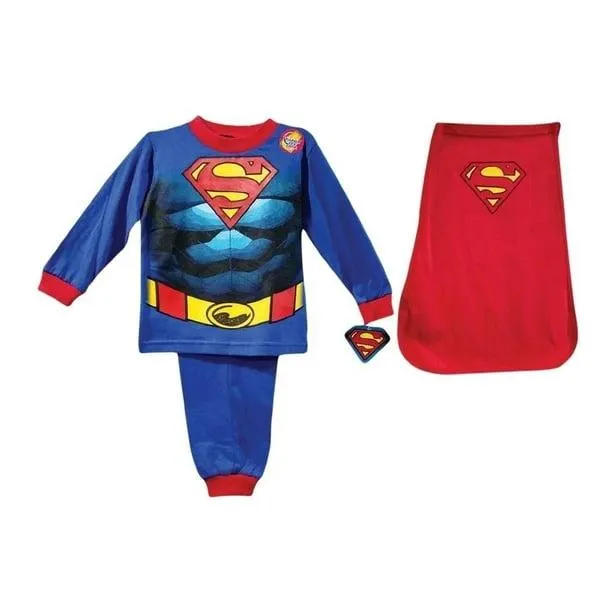 Pijama Superman Azul Rey Superman Con Capa Talla 3x