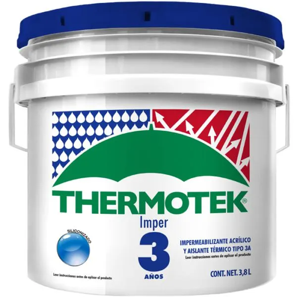 Imper Impermeabilizante Acrílico Blanco 3 Años – Galón 3.8 lts – Thermotek 101009