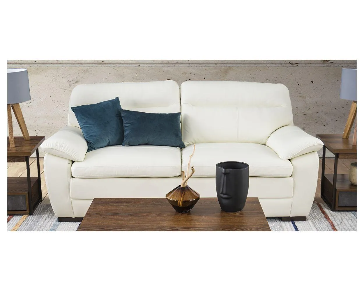 Sofá 3 Plazas Piel Match Angels Blanco (Boal)