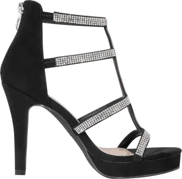 sandalia tacón plataforma brillos