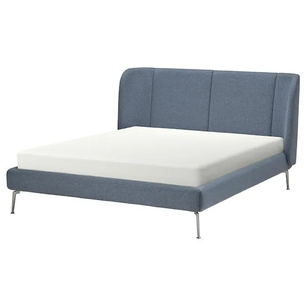 Base de cama tapizada, Gunnared azul,