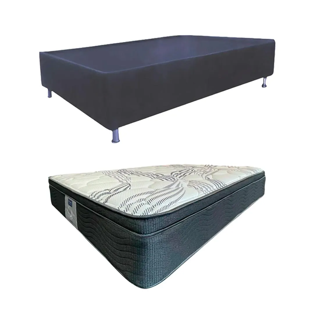 Combo colchón Restonic Capri matrimonial y base Vica tapizada matrimonial