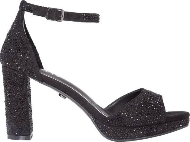 sandalia tacón con pedrería