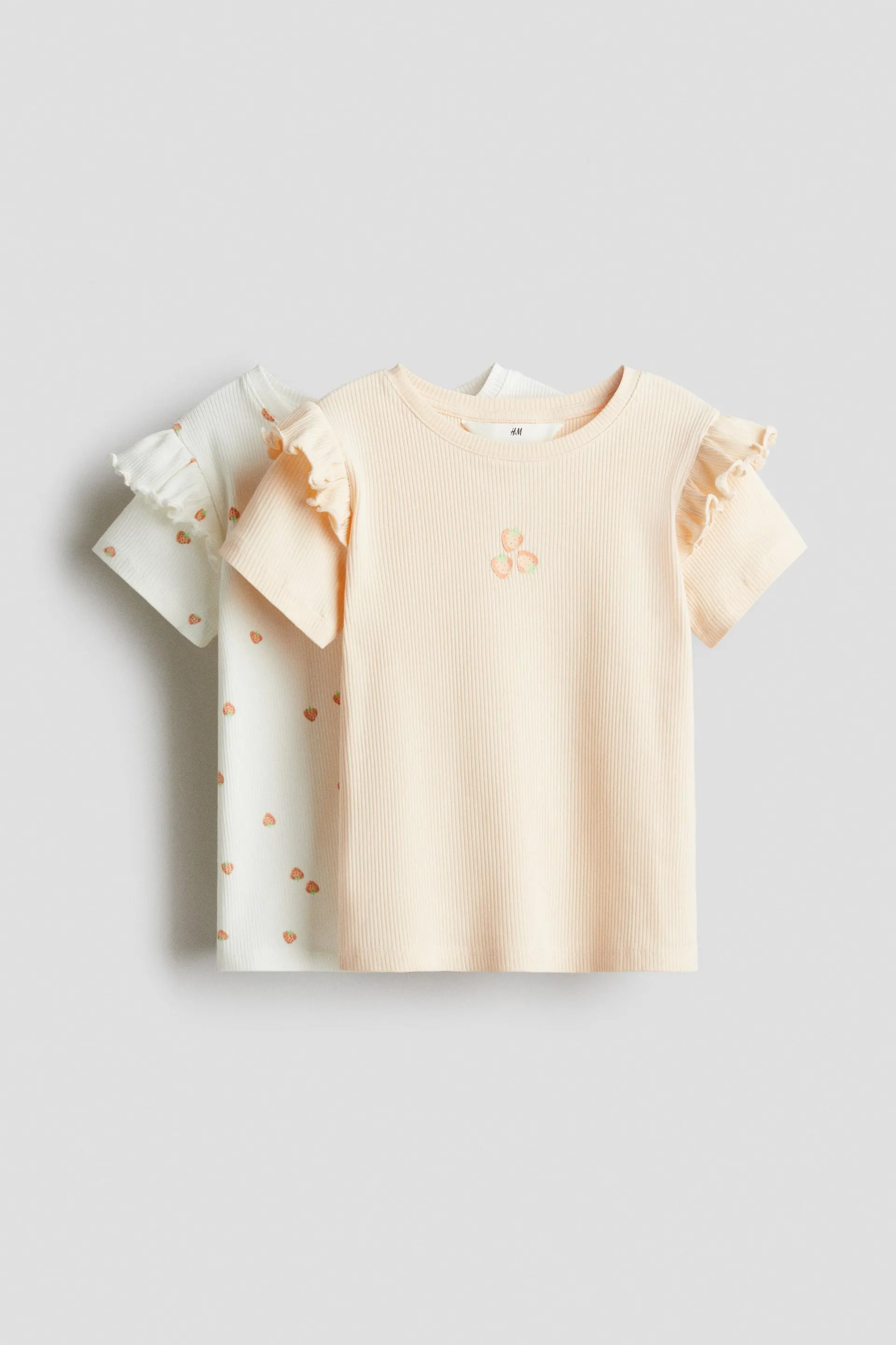 2-pack Tops de algodón con olanes