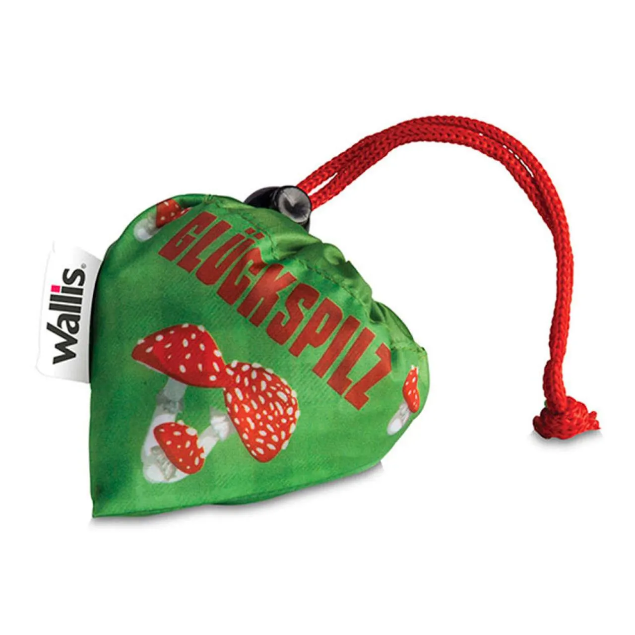 Bolsa ecológica plegable, asas reforzadas, 100% poliéster, verde/estampado hongos