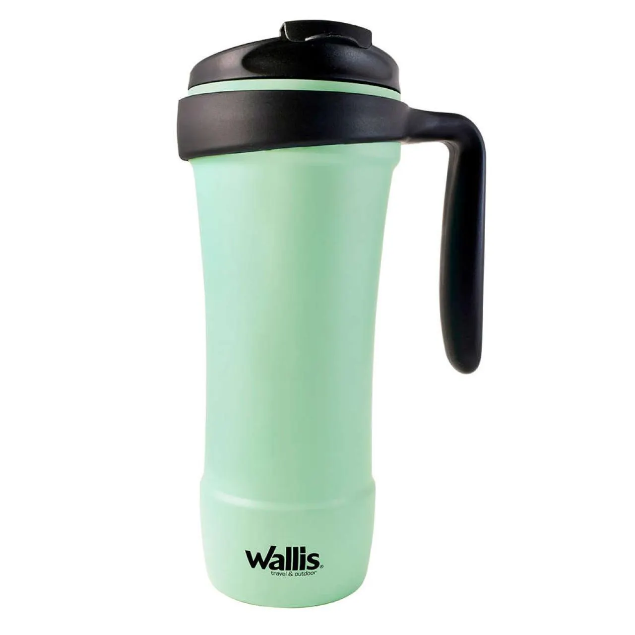 Taza térmica antiderrames, 470 ml, verde menta con negro